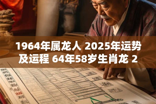 1964年属龙人 2025年运势及运程 64年58岁生肖龙 2025年每月运势
