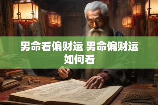 男命看偏财运 男命偏财运如何看