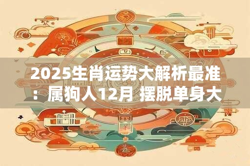 2025生肖运势大解析最准：属狗人12月 摆脱单身大富大贵