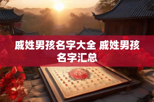 戚姓男孩名字大全 戚姓男孩名字汇总
