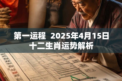 第一运程  2025年4月15日十二生肖运势解析