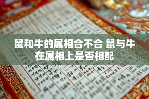 鼠和牛的属相合不合 鼠与牛在属相上是否相配