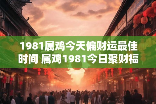 1981属鸡今天偏财运最佳时间 属鸡1981今日聚财福吉时已至