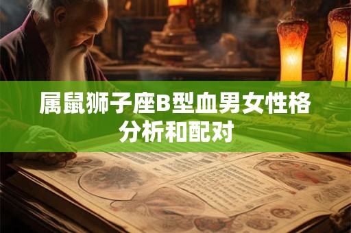 属鼠狮子座B型血男女性格分析和配对