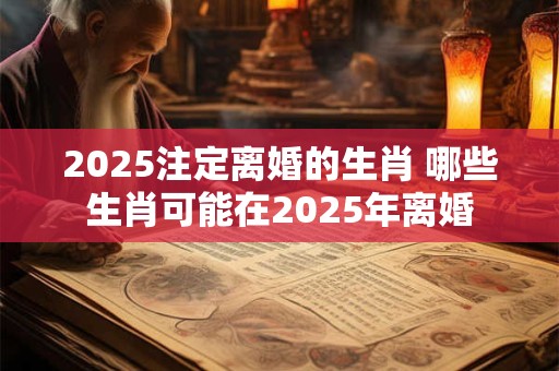 2025注定离婚的生肖 哪些生肖可能在2025年离婚