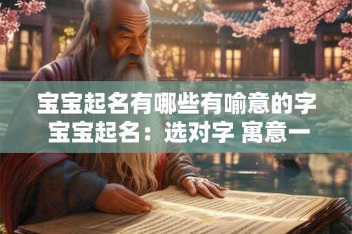 宝宝起名有哪些有喻意的字 宝宝起名：选对字 寓意一生吉祥