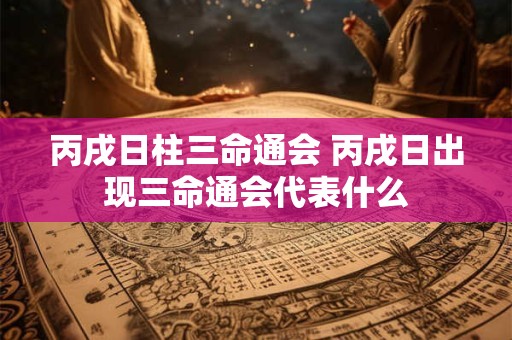丙戌日柱三命通会 丙戌日出现三命通会代表什么