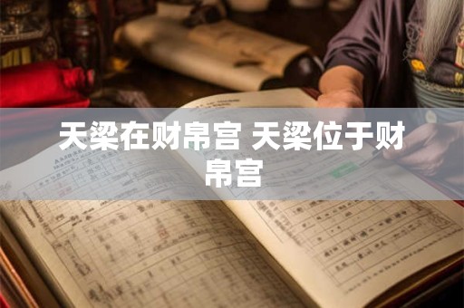 天梁在财帛宫 天梁位于财帛宫