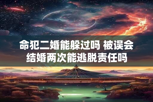 命犯二婚能躲过吗 被误会结婚两次能逃脱责任吗