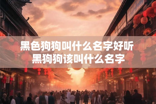 黑色狗狗叫什么名字好听 黑狗狗该叫什么名字