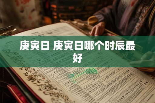 庚寅日 庚寅日哪个时辰最好