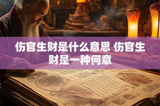 伤官生财是什么意思 伤官生财是一种何意