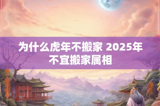 为什么虎年不搬家 2025年不宜搬家属相