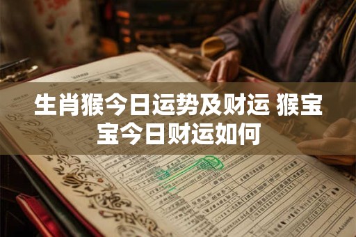 生肖猴今日运势及财运 猴宝宝今日财运如何