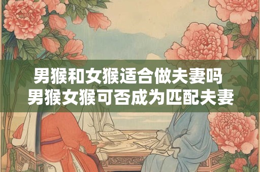 男猴和女猴适合做夫妻吗 男猴女猴可否成为匹配夫妻