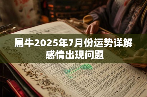 属牛2025年7月份运势详解 感情出现问题