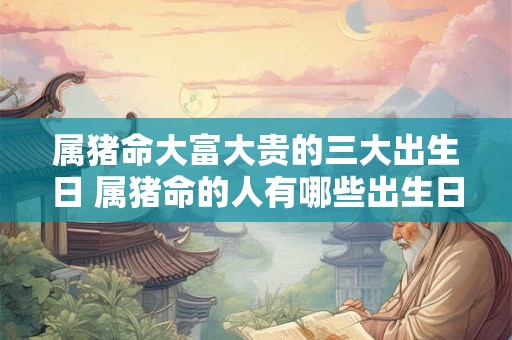 属猪命大富大贵的三大出生日 属猪命的人有哪些出生日能够带来大富大贵的命运 属猪命大富大贵的三大出生日 属猪命的人有哪些出生日能够带来大富大贵的命运