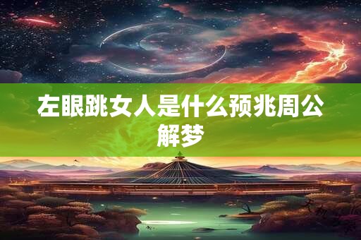 左眼跳女人是什么预兆周公解梦 左眼跳女人是什么预兆周公解梦