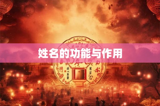姓名的功能与作用