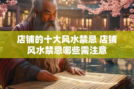 店铺的十大风水禁忌 店铺风水禁忌哪些需注意