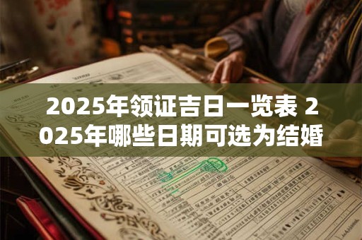 2025年领证吉日一览表 2025年哪些日期可选为结婚吉日