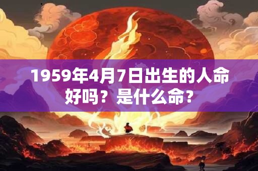 1959年4月7日出生的人命好吗？是什么命？