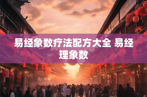 易经象数疗法配方大全 易经理象数