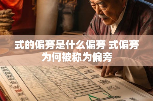 式的偏旁是什么偏旁 式偏旁为何被称为偏旁
