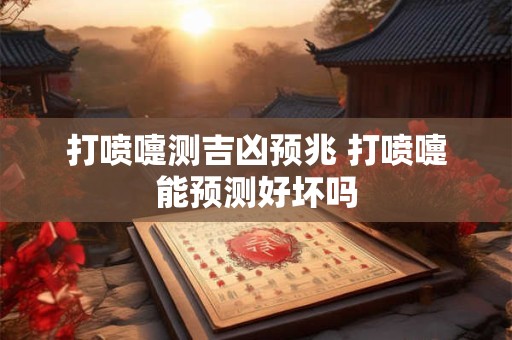 打喷嚏测吉凶预兆 打喷嚏能预测好坏吗