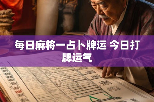 每日麻将一占卜牌运 今日打牌运气