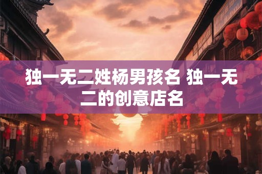 独一无二姓杨男孩名 独一无二的创意店名