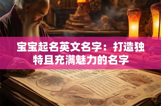 宝宝起名英文名字：打造独特且充满魅力的名字