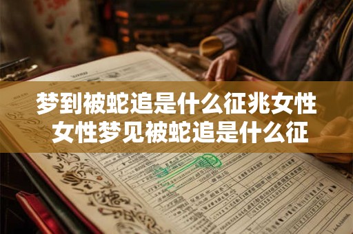 梦到被蛇追是什么征兆女性 女性梦见被蛇追是什么征兆