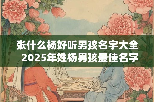 张什么杨好听男孩名字大全  2025年姓杨男孩最佳名字大全