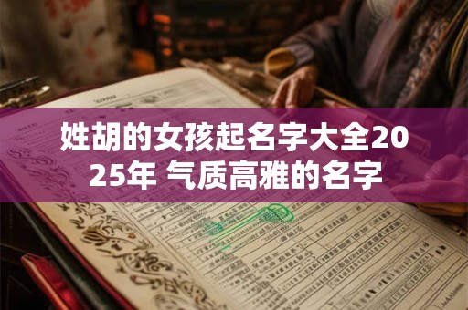 姓胡的女孩起名字大全2025年 气质高雅的名字