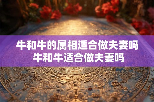牛和牛的属相适合做夫妻吗 牛和牛适合做夫妻吗