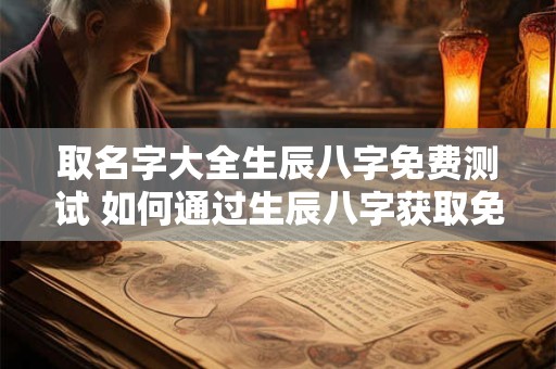 取名字大全生辰八字免费测试 如何通过生辰八字获取免费的姓名测试大全