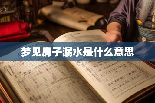 梦见房子漏水是什么意思