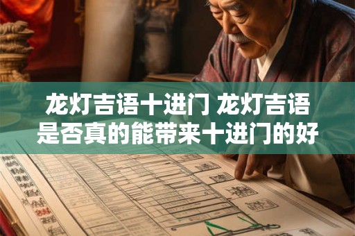 龙灯吉语十进门 龙灯吉语是否真的能带来十进门的好运