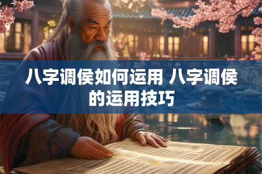 八字调侯如何运用 八字调侯的运用技巧
