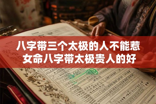 八字带三个太极的人不能惹 女命八字带太极贵人的好处