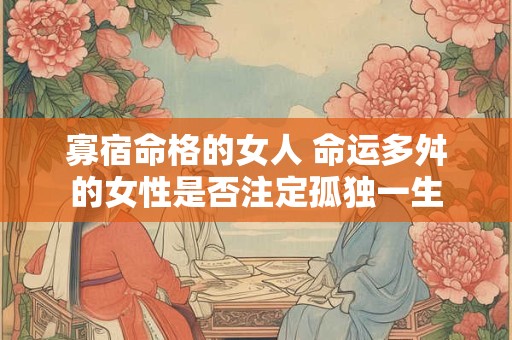 寡宿命格的女人 命运多舛的女性是否注定孤独一生