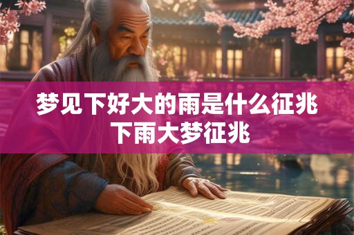 梦见下好大的雨是什么征兆 下雨大梦征兆