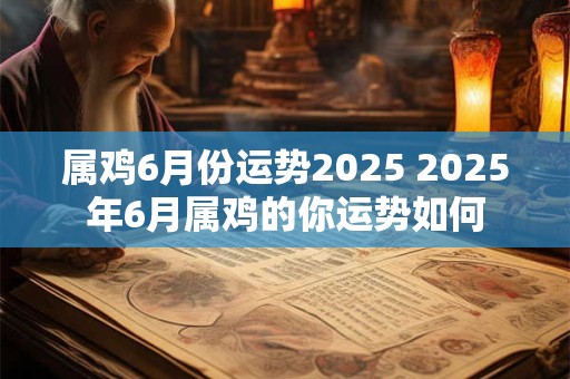属鸡6月份运势2025 2025年6月属鸡的你运势如何
