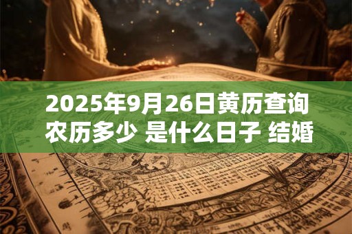 2025年9月26日黄历查询 农历多少 是什么日子 结婚吉时