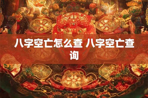 八字空亡怎么查 八字空亡查询