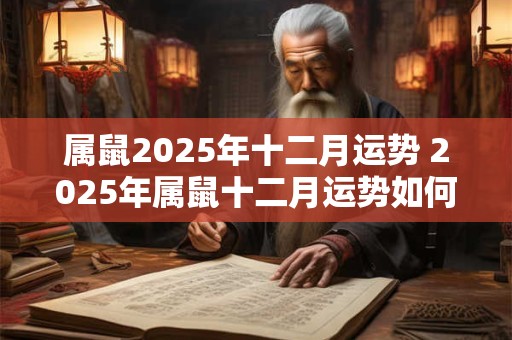 属鼠2025年十二月运势 2025年属鼠十二月运势如何