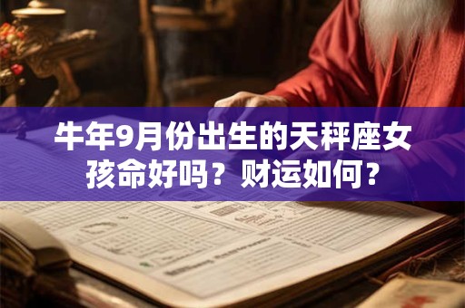 牛年9月份出生的天秤座女孩命好吗？财运如何？