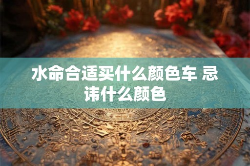 水命合适买什么颜色车 忌讳什么颜色
