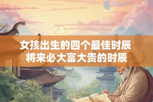 女孩出生的四个最佳时辰 将来必大富大贵的时辰